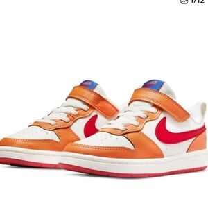 Nike Kids' Low Court Orange and Red Sneakers